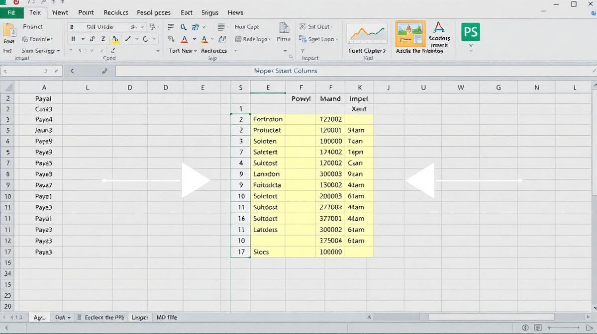 CSV file open in spreadsheet software with product data columns for Etsy bulk import