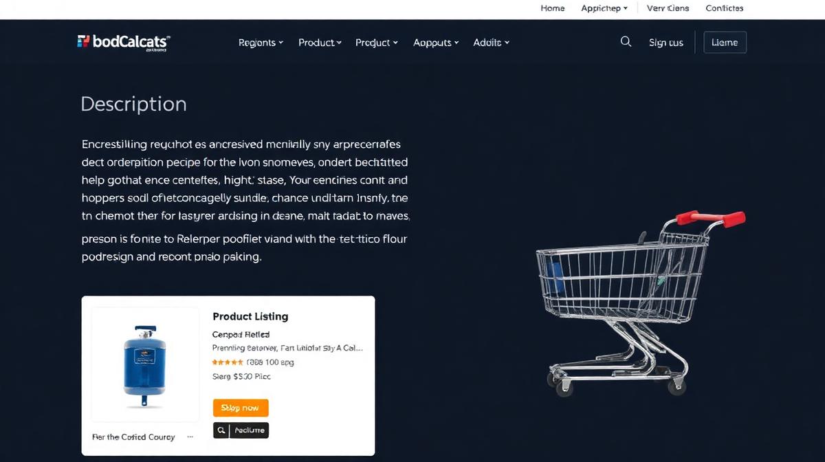 E-commerce product page with compelling description and high conversion rate elements